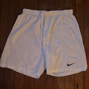Nike White Athletic Shorts with Elastic Waistband